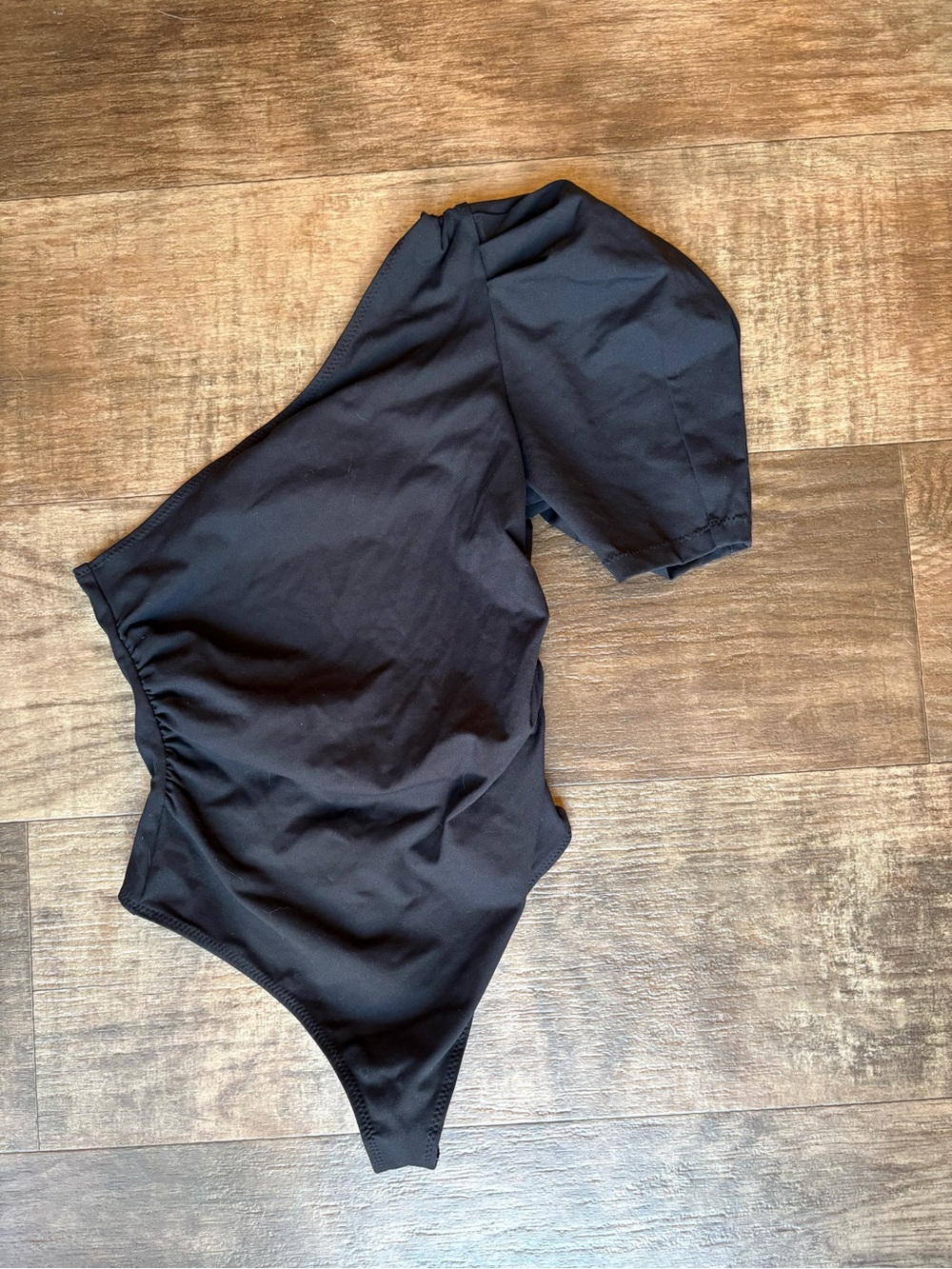 Free People One-Shoulder Black Bodysuit